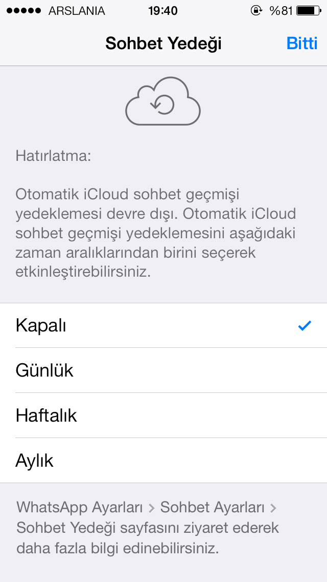 WhatsApp iOS App Backup